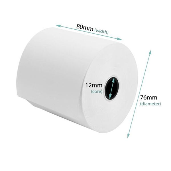 Picture of 80mmX80m Thermal Printer Cash Roll (75mm diameter 12mm core)